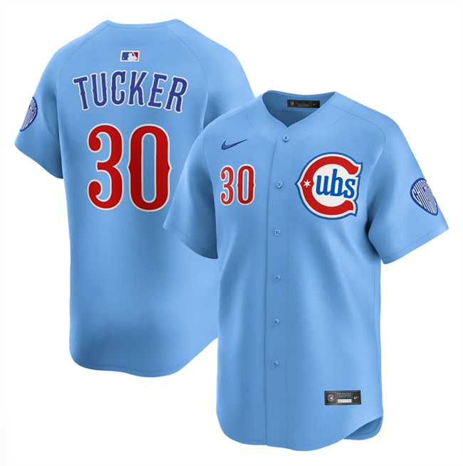 Men%27s Chicago Cubs #30 Kyle Tucker Blue 2024-25 2nd Alternate Limited Stitched Jersey Dzhi